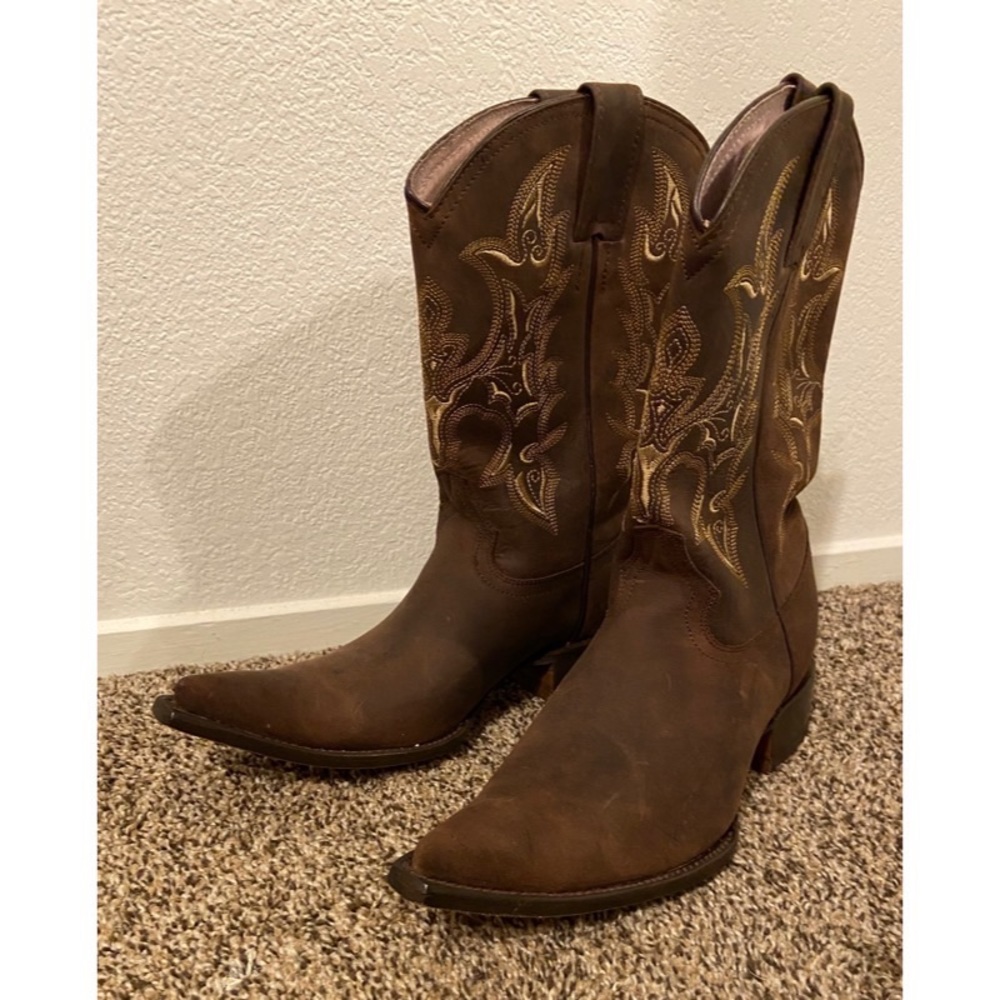 Women Leather Cowboy Boots